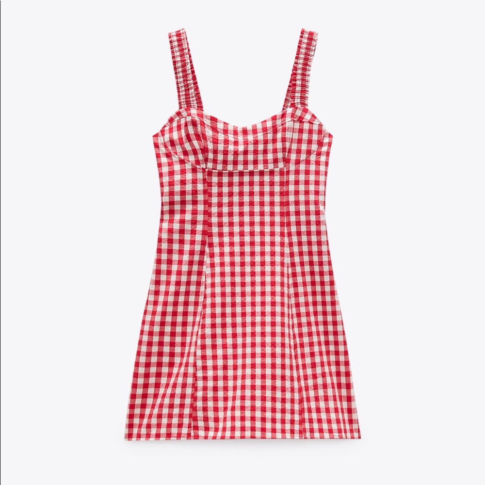Zara red gingham dress size XXL